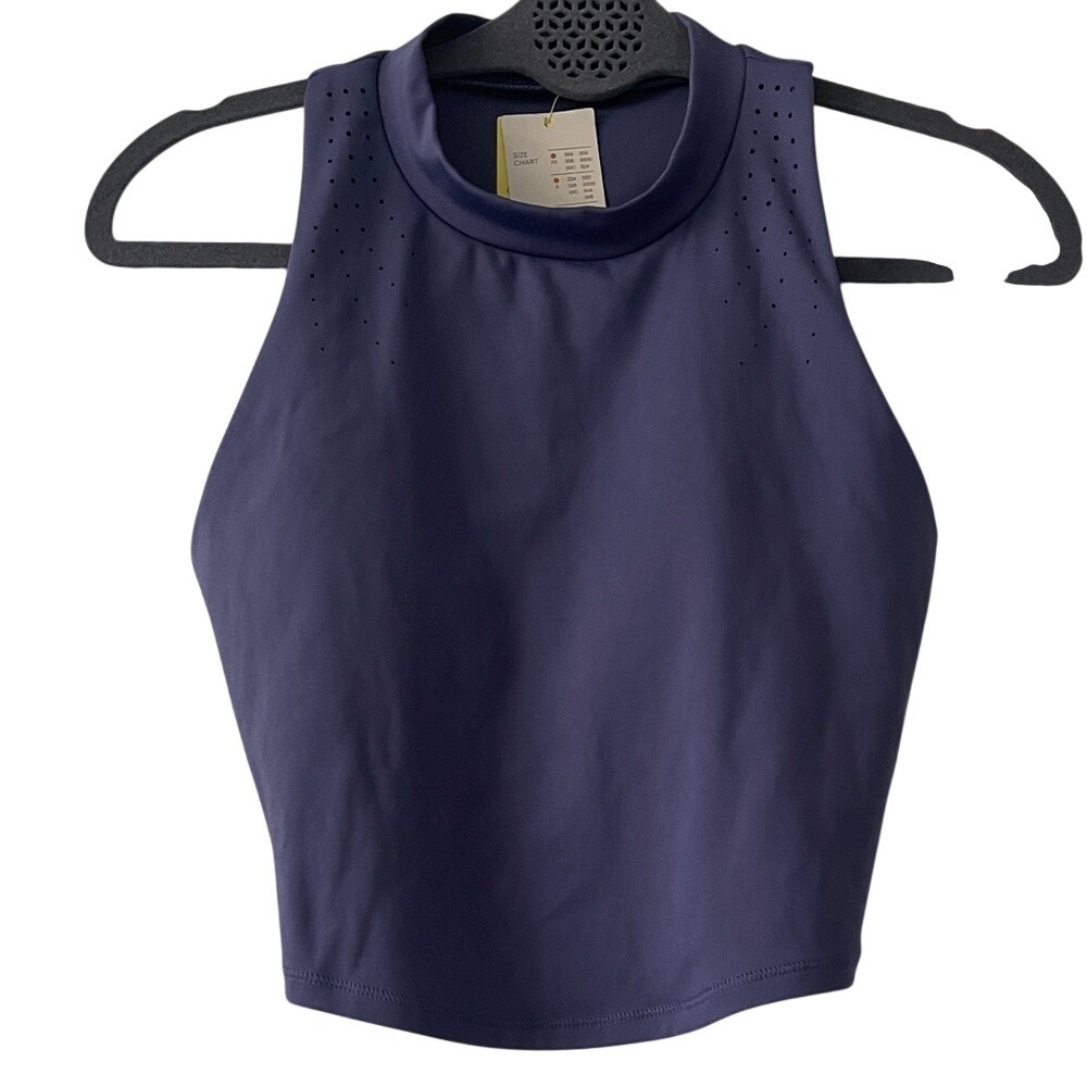 All in Motion Grape Light Support Sleeveless Crop Top XS NWT